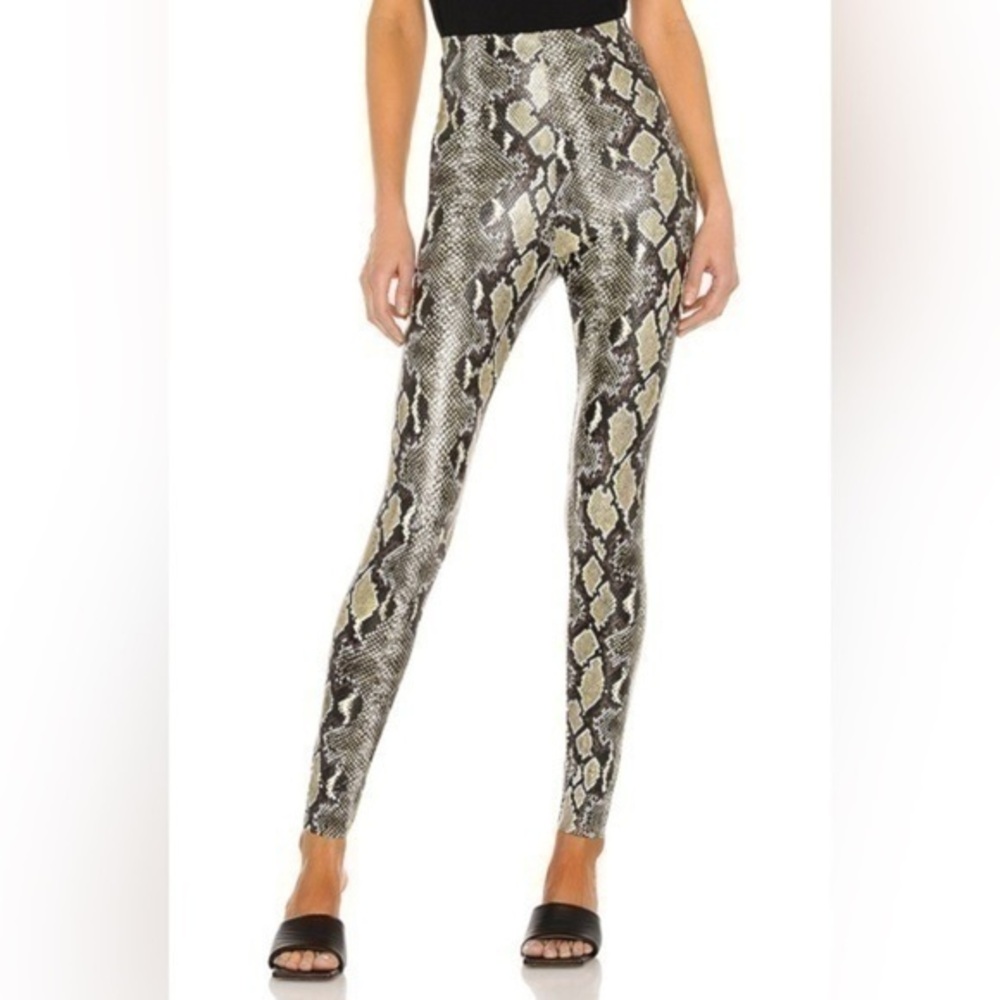Commando Faux Animal Legging with Control Olive Snake